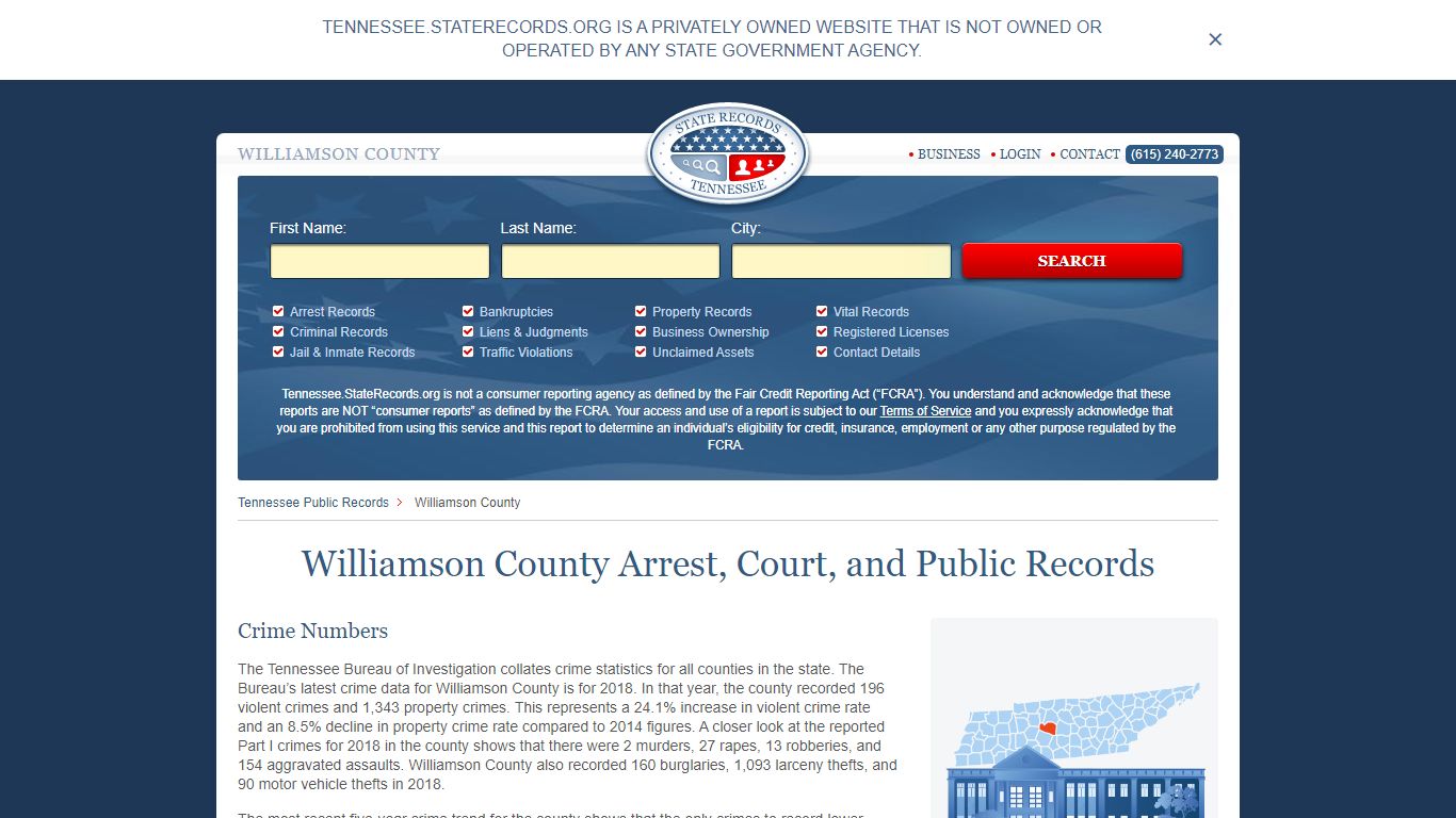 Williamson County Arrest, Court, and Public Records