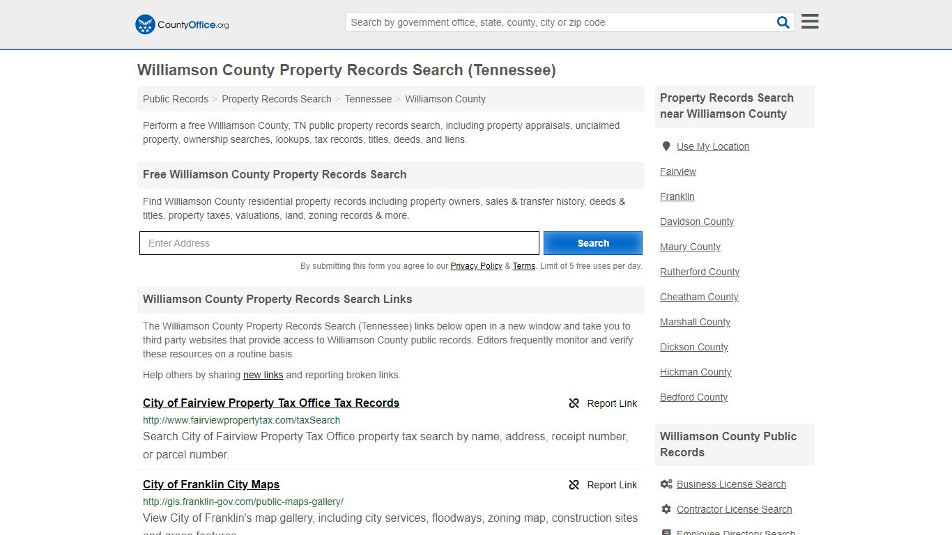 Property Records Search - Williamson County, TN ...